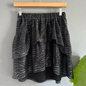 IRO metallic raffle silk glitter skirt size 34